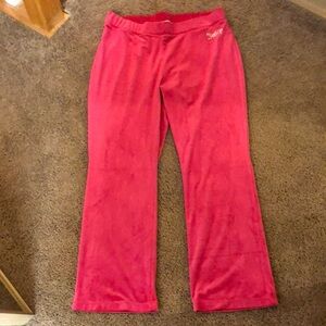 Juicy Couture Pink Velour Pants with Relaxed Fit Size XXL EUC
